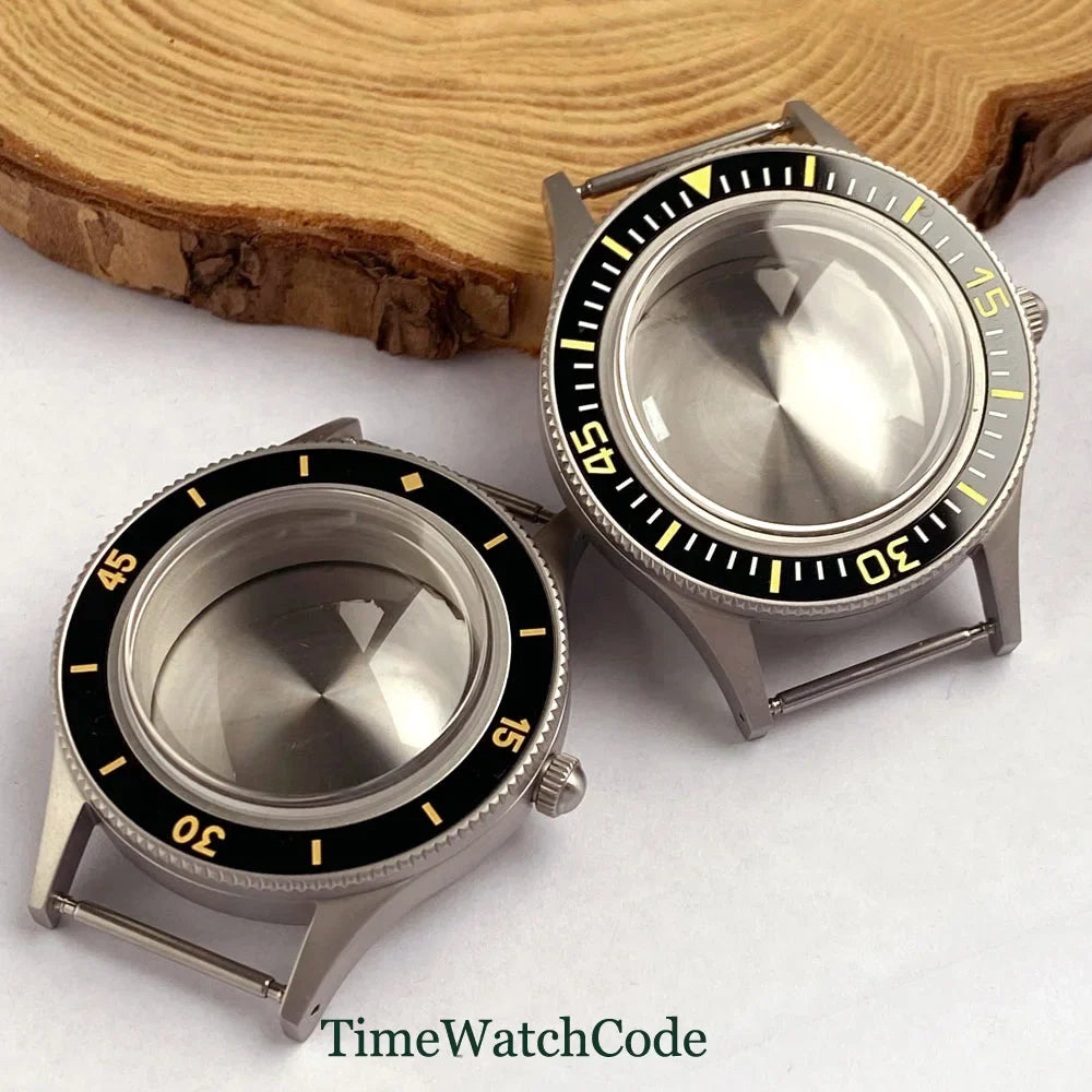 50 FATHOMS Fit NH34 NH35 NH36 NH38 NH70 NH72 ETA2824 PT5000 SW200 Watch Case Double Bow Sapphire Crystal 20BAR Sandblasted 40mm
