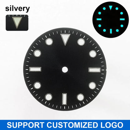 28.5mm diameter dial suitable for NH-34/35/36 movements GMT Luminous dial customization LOGO/name DIY dial watch parts