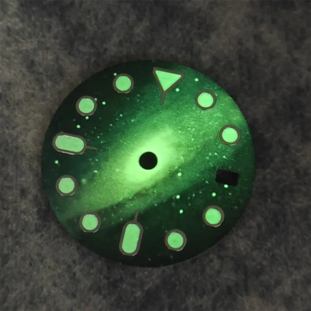 NH35 Watch dial starry sky lunar star Watch faces with Green Luminous Conversion Watch Accessories for NH35 / NH34 Movement