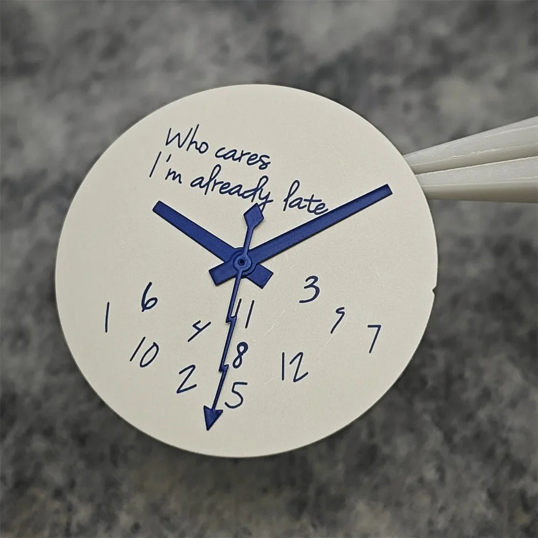 Modified Blue Log Hands + Watch Dial Set 28.5mm DIY Watch Faces Fits NH35/4R36 Movement Who Cares Lt's Already Late Accessories