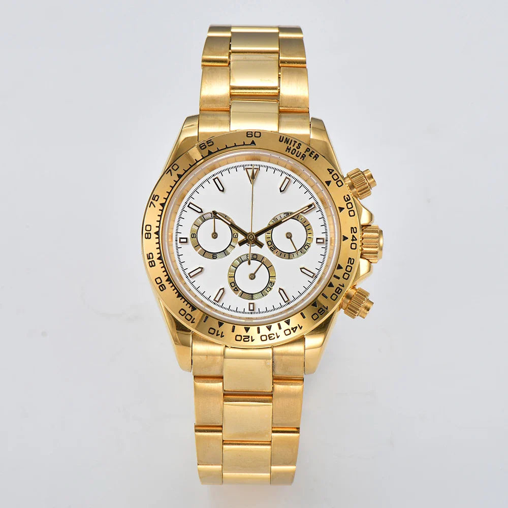 Oumashi Chronograph Automatic  ETA 7750 MOVT custom logo sapphire 40mm Daytona Panda Watch 5Bar