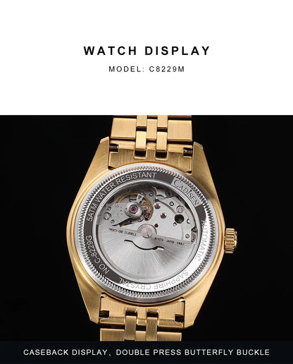 Cadisen C8228 DD38 Watch Diamond Dial MIYOTA 8285 AR Sapphire Crystal luminous 38MM 5Bar