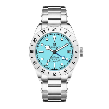 CORGEUT CG3012A NH34 GMT Watch 100m Waterproo Brushed Case Sapphire 39MM