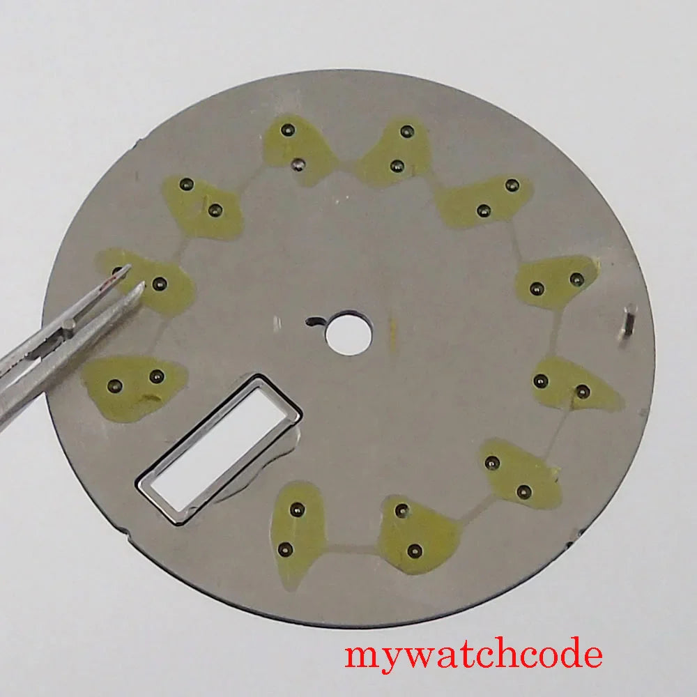 29mm Sterile Black Green Blue Grey Watch Dial Date Day Window Fit NH36A Movement Luminous Hands High Quality Parts