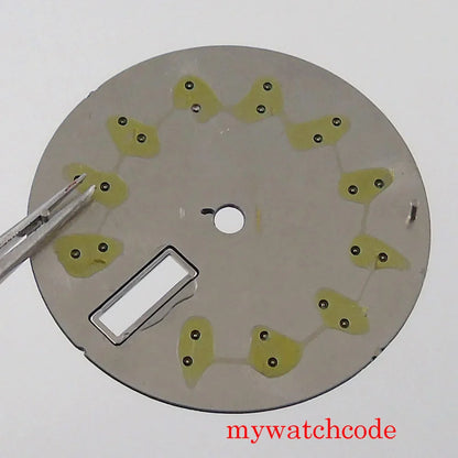 29mm Sterile Black Green Blue Grey Watch Dial Date Day Window Fit NH36A Movement Luminous Hands High Quality Parts