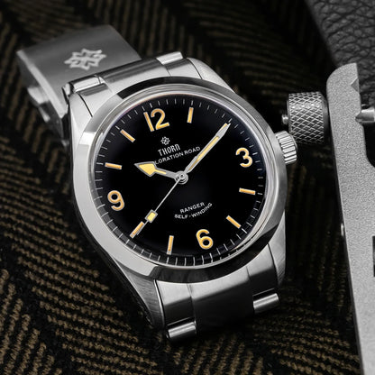 THORN T003 34mm Retro Watch PT5000 Automatic Dome Sapphire Luminous 10Bar dress explorer