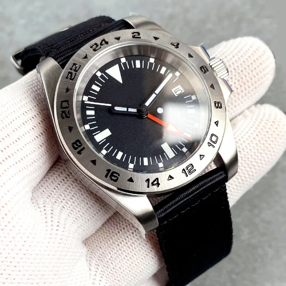 Tandorio Sterile GMT watch TD229B 39mm NH34 Sapphire 24H Fixed Bezel Luminous Sapphire 10Bar