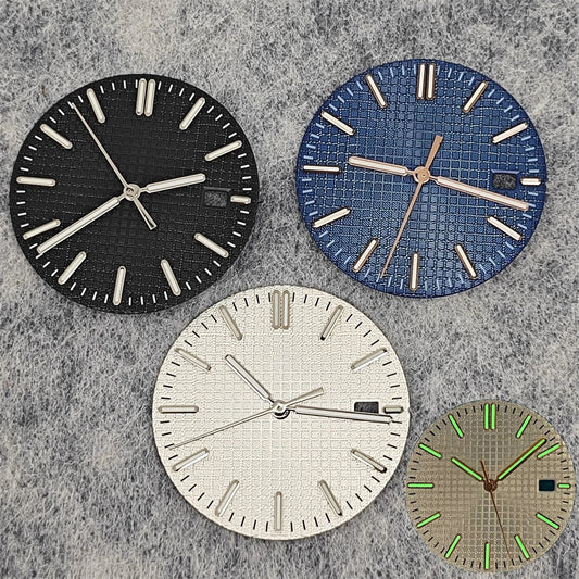 31.8mm Watch Dial + watch Hands complete set Green Luminous Dial Replacement Accessories for NH35 Movement Watch Repair Parts