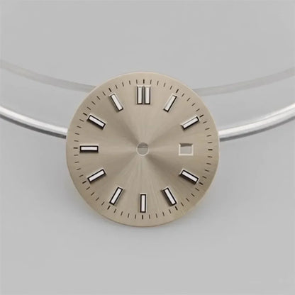 24.5MM Watch Dial Green Luminous Logbook Faces Women's Mechanical Watch Accessories for NH05 /NH06 Movement for 31mm Case