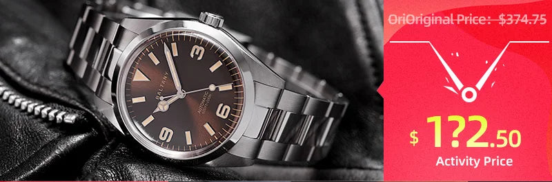 Baltany 38MM Military Watch Men  S2076 NH38 Automation Stainless Steels 100m Waterproof Vintage Khaki Aviation Homage Watch