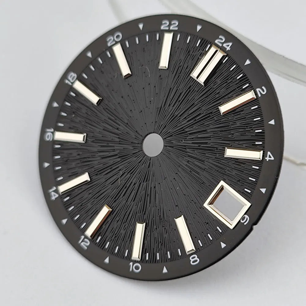 watch dial 28.5mm with water ripple vertical surface luminous watch dial suitable for NH35 movement watch replacement accessorie