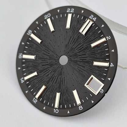 watch dial 28.5mm with water ripple vertical surface luminous watch dial suitable for NH35 movement watch replacement accessorie