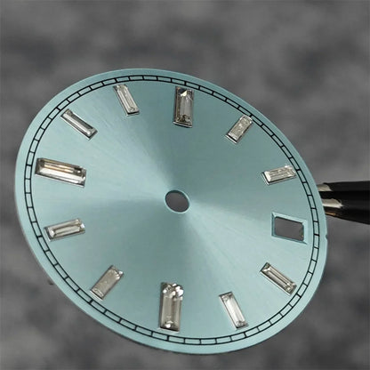28.5mm Watch Dial Stone Diamond Nail Sunburst Watch Faces No Luminous Accessory Suitable for NH35 / NH36 Movement