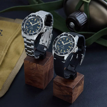 Baltany S3075 Vintage MilSubmariner Watch Rotation Bezel Brushed Bracelect Luminou Leather Sapphire Stainless Steel Dive Watches