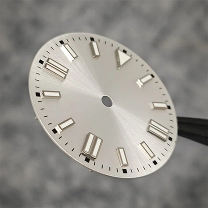 28.5mm Watch Dial Sunray Texture Dial Double Strips Nails Green Luminous Watch Faces for NH35/ 8215/ 2813/ 2836 Movements