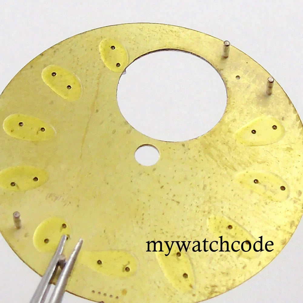 Fit NH38 NH38A Automatic Movement 29mm Blue/Green/White/Orange/Black Watch Hollow Dial Green Luminous Marks Watch Spare Parts