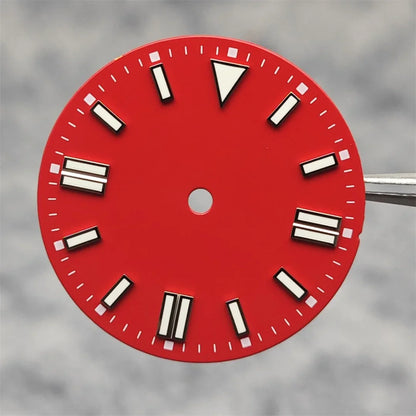 28.5mm Watch Dial Colorful Enameled Surface with Green Luminous Watch Faces for NH35/ ETA2836/ 8215 Mechanical Movement