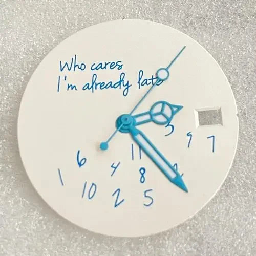 New Log Modified Watch Face 28.5mm DIY Watch Dial Fits NH35/4R36 Movement Who Cares Lt's Already Late Watch Accessories
