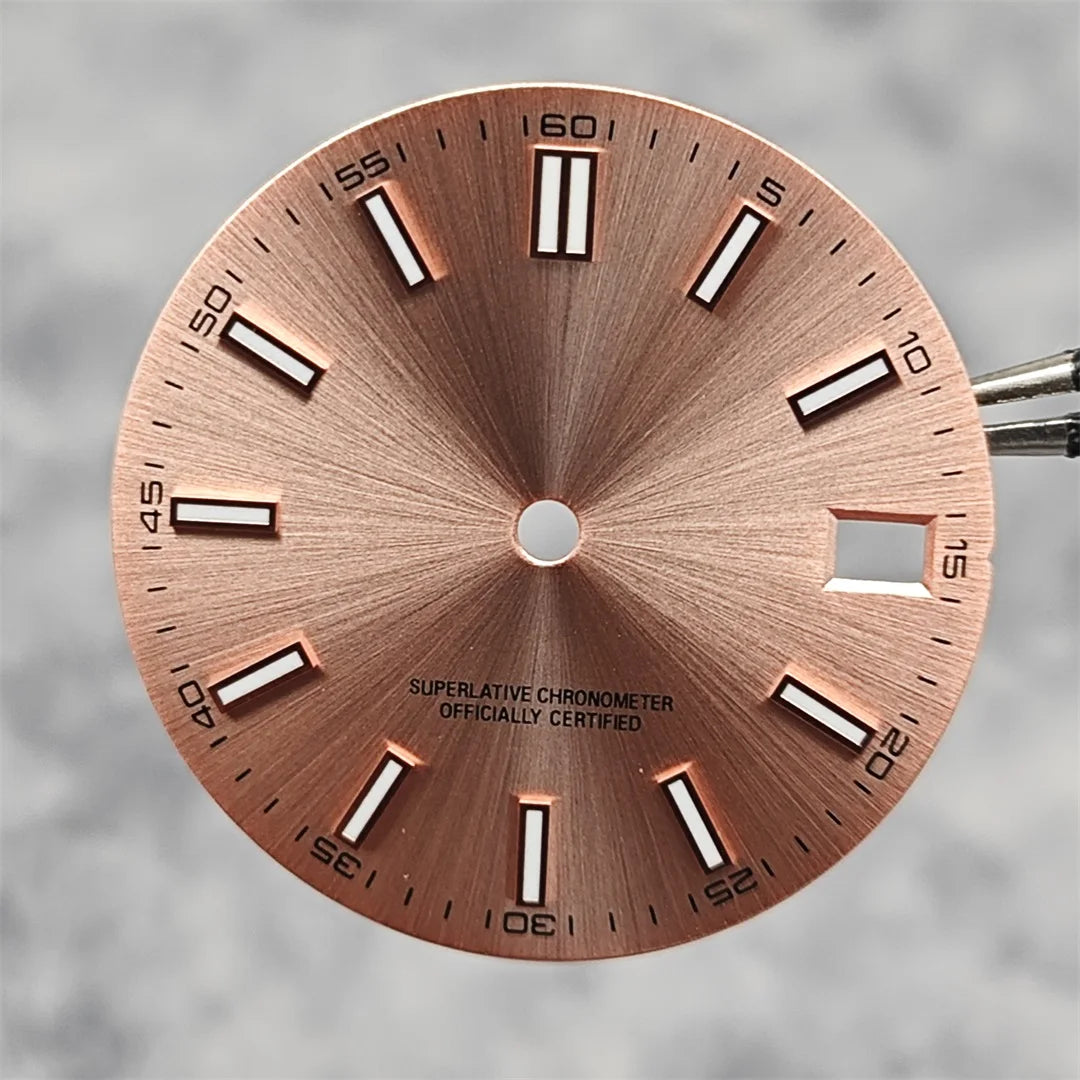 NH35 Watch Dial 28.5mm Log Modified Dial BGW9 Blue Green Luminous Watch Face Modified Watch Accessories for NH35 NH36 movements