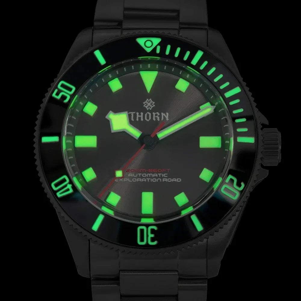 THORN SHY036 Titanium Sub Diver 39MM  Vintage PT5000  Automati Sapphire C3 Super Luminous 20bar
