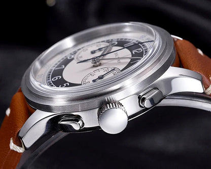 Baltany 39MM Tuxedo Chronograph Man S5050 Sapphire Crystal 50M Waterproof Stainless Steels Retro  Quartz Dress Watches For Man