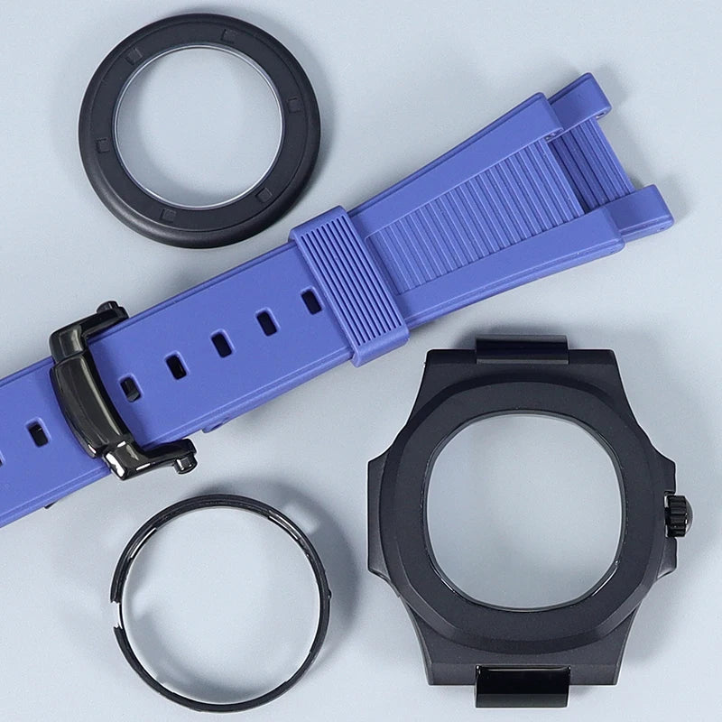 Silver/Black/Rose Gold 40mm Watch Cases Strap Parts Sapphire Glass For NH35 NH36 NH34 NH38 NH72 Movement 30.8mmDial Mod Nautilus