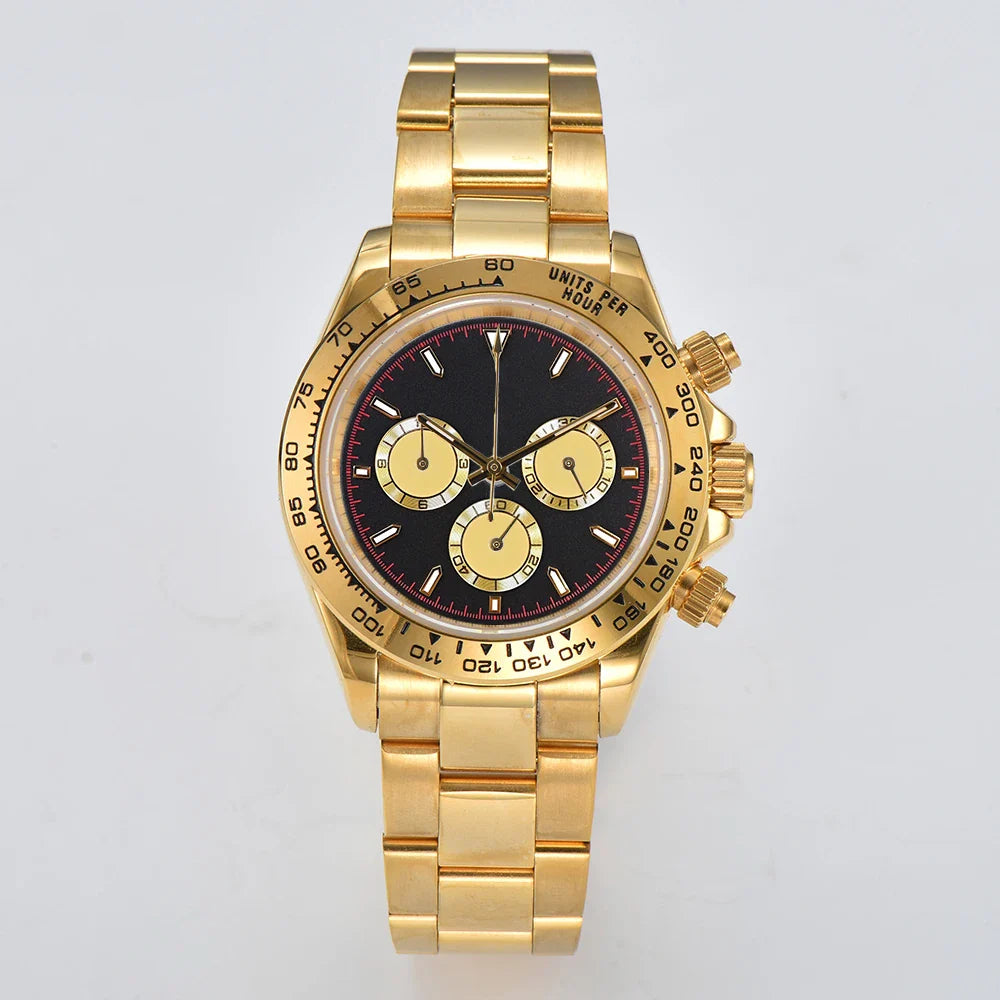 Oumashi Chronograph Automatic  ETA 7750 MOVT custom logo sapphire 40mm Daytona Panda Watch 5Bar