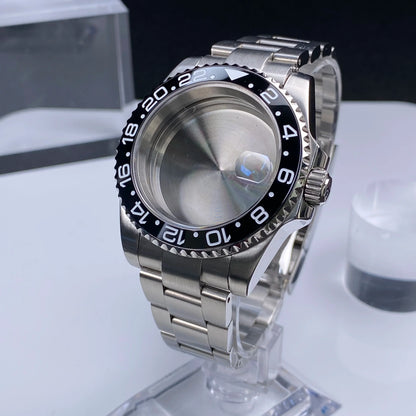 Sub Watch Case NH35 sliver 40mm GMT/SUB 120 clicks Stainless Steel Sapphire Glass fit nh34 nh35 nh36 movement 28.5mm Date Dial