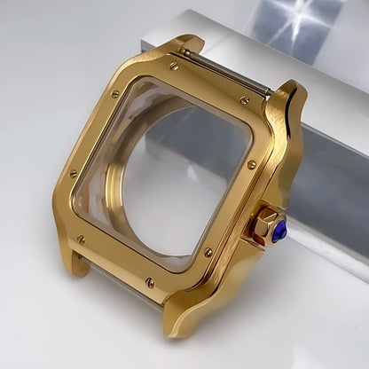 NH35 Case 38mm Sapphire Glass Stainless Steel Square Watch Case Accessories Modification Parts Suitable NH35 NH36 NH38 Movements
