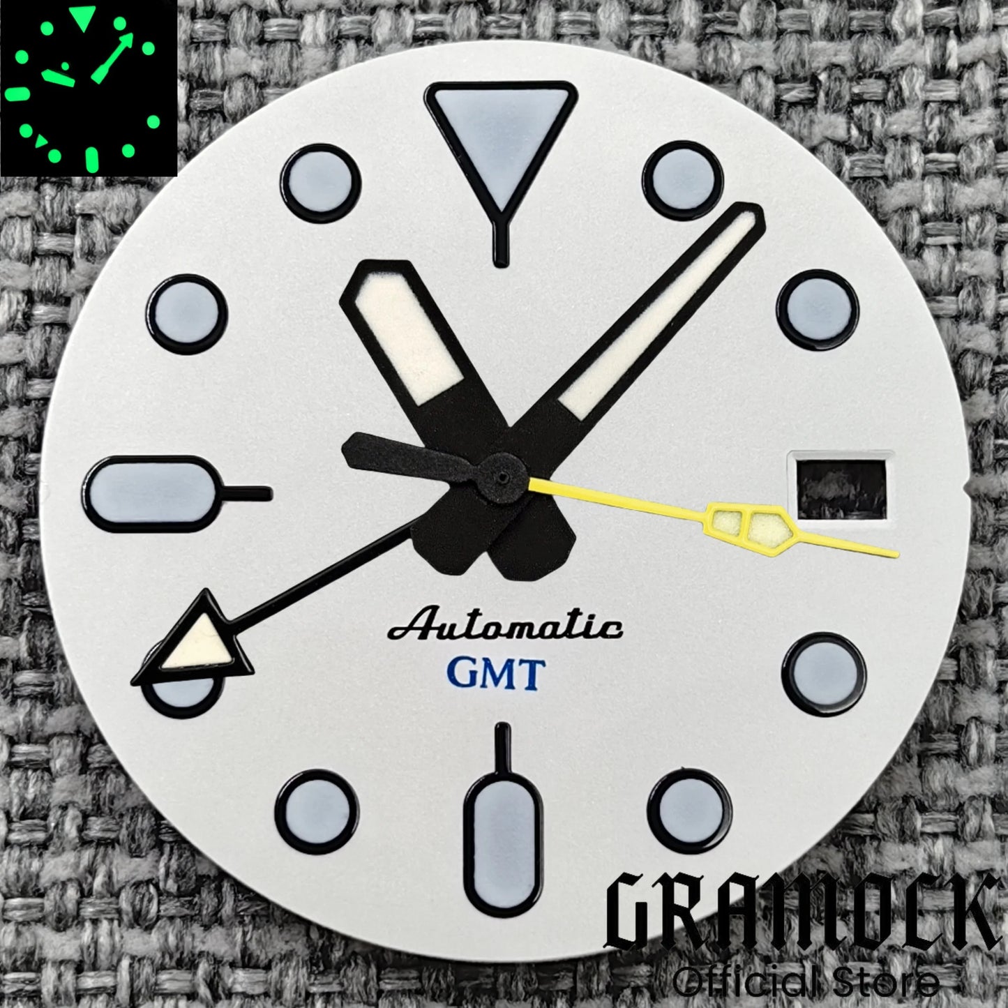 29mm Blue Red Black Orange GMT NH34 White Glossy Dial With Hands C3 Lume Fit NH34 Mechanical Watch Modified Accessories