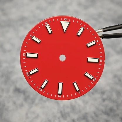 Enameled 28.5mm Watch Dial with Green Luminous Coloured Watch Faces for NH35/ ETA2836/ Japan 8215/ Mingzhu 2813 Movements