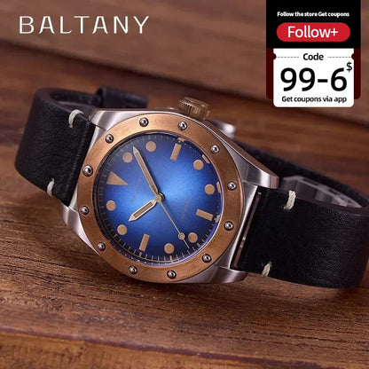 Baltany Bronze Bezel Watch S4030 NH38 20Bar Sailing Diver AR Sapphire 40MM Diver