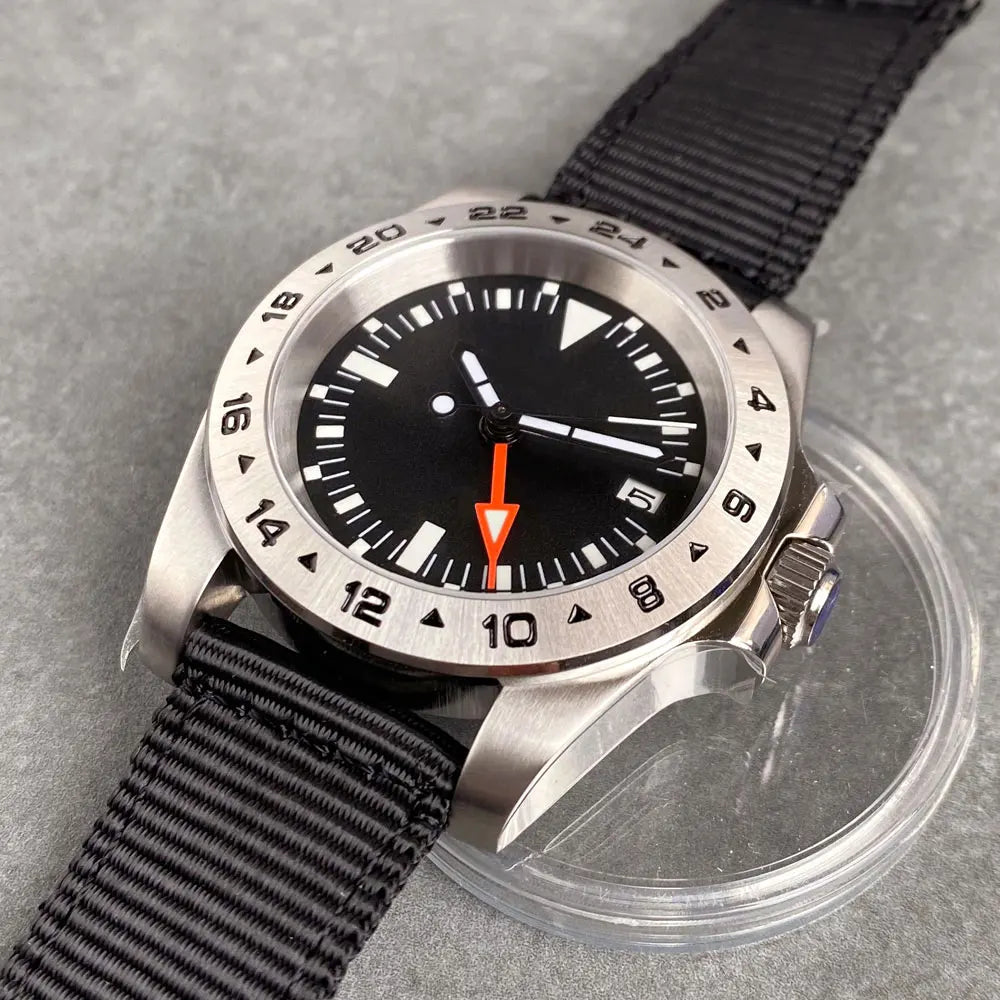 Tandorio Sterile GMT watch TD229B 39mm NH34 Sapphire 24H Fixed Bezel Luminous Sapphire 10Bar