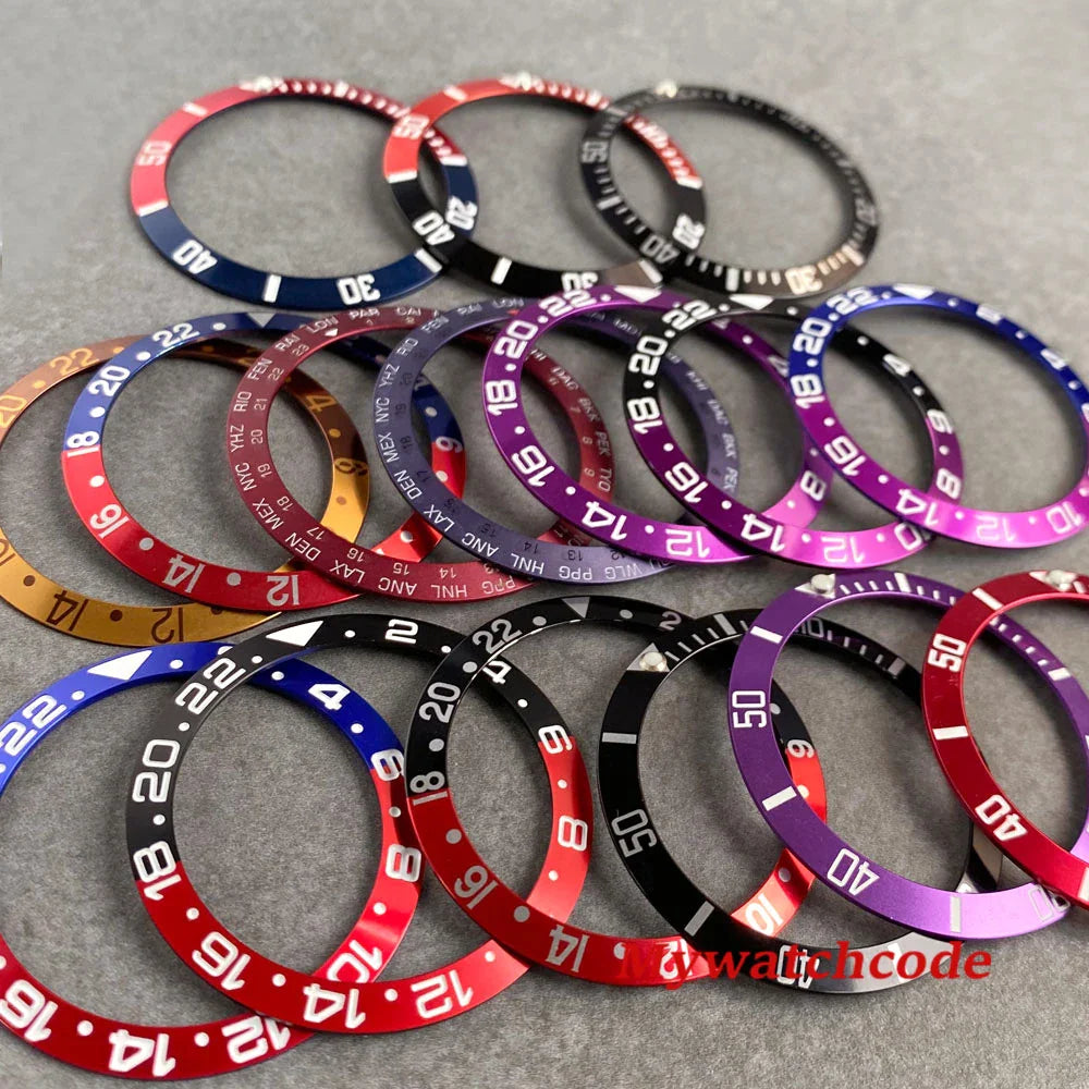 38mm x 30.5mm Black Red Purple Bezel Insert Replacement Part For 40mm GMT SUB SKX 007 Mens Watch Accessories Case Ring