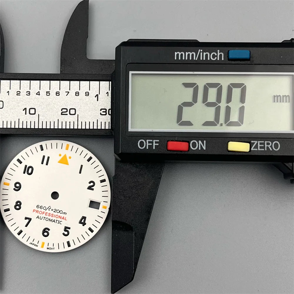 Watch Dial 29mm Pilot Style Black Green White Dial C3 Green Luminous Fit NH35 NH36 ETA2824 2836 PT5000 MIYOTA DG Movement