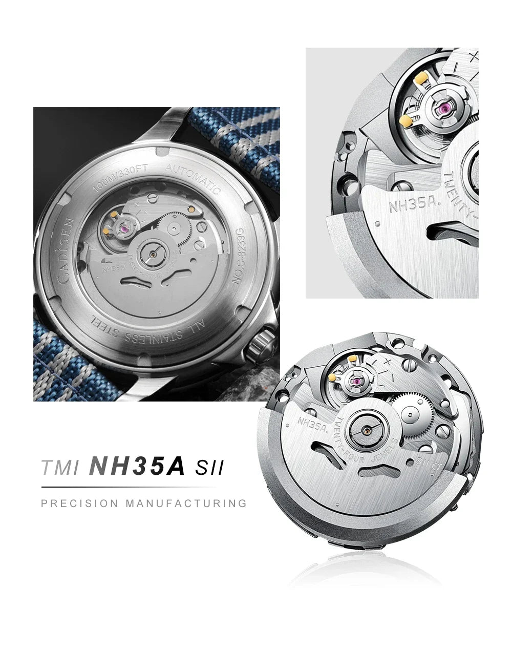 CADISEN BB58 Watch C8239 Miyota 8215 Automatic Luminous 10 Bar 42MM Dive Watch