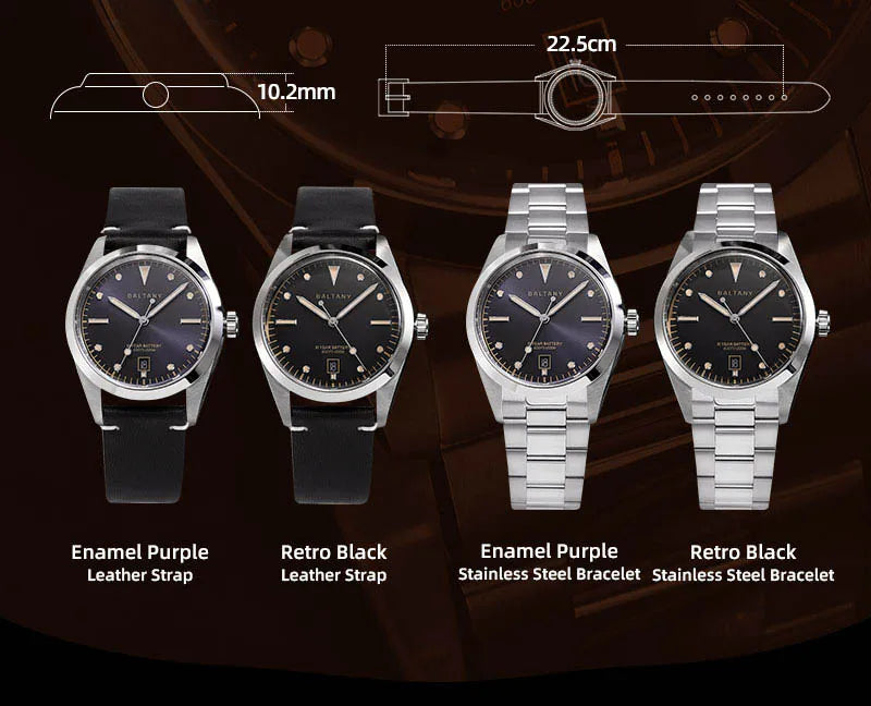 Baltany S4041 Vintage Tribute Quartz Wristwatches Enamel Dial Sapphire Crystal 20ATM Stainless Steel Bracelet Diving watches