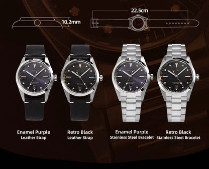 Baltany S4041 Vintage Tribute Quartz Wristwatches Enamel Dial Sapphire Crystal 20ATM Stainless Steel Bracelet Diving watches