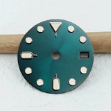 28.5mm NH35 Dial Green Luminous Dial GMT Dial Support Customized Logo Suitable for NH34/NH35/NH36 Movement