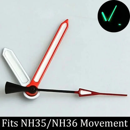 high-quality Watch accessories watch pointer NH series 35 NH36 hands green  luminous suitable for N H35/ NH36 movement