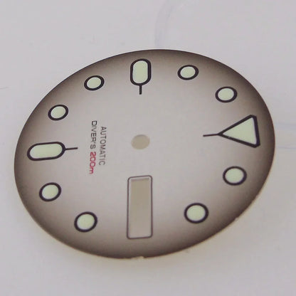 Nologo 29mm Watch Dial 3.8 Clock for NH 36 Movement Weekday Date Orange/white/black Dial Face Plate Green Lume for Di ver Watch