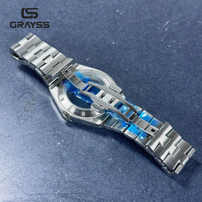 Fit Overseas Serieswatch case 41mm NH34 NH35 NH36 NH70 NH72 Movement elegant Men's Watch Part Mod for 28.5mm dial