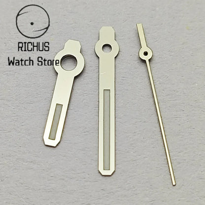 wide Silver Watch Hands Green Luminous Hands Fit NH35 NH36 NH38 NH70 NH72 Movement