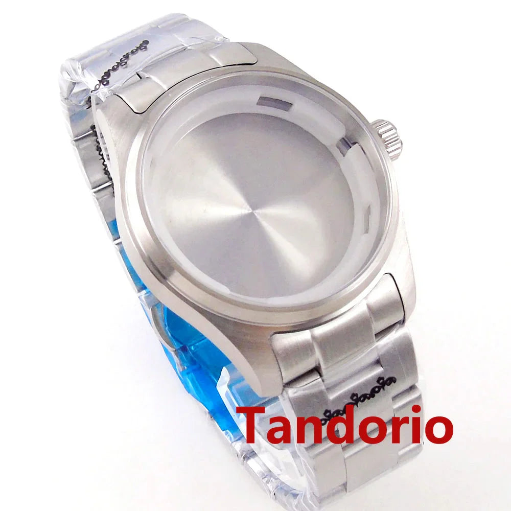 20ATM 39mm Stainless Steel Pilot Brushed Watch Case Sapphire Glass Fit NH35 NH36A ETA2824 PT5000 Automatic Movement