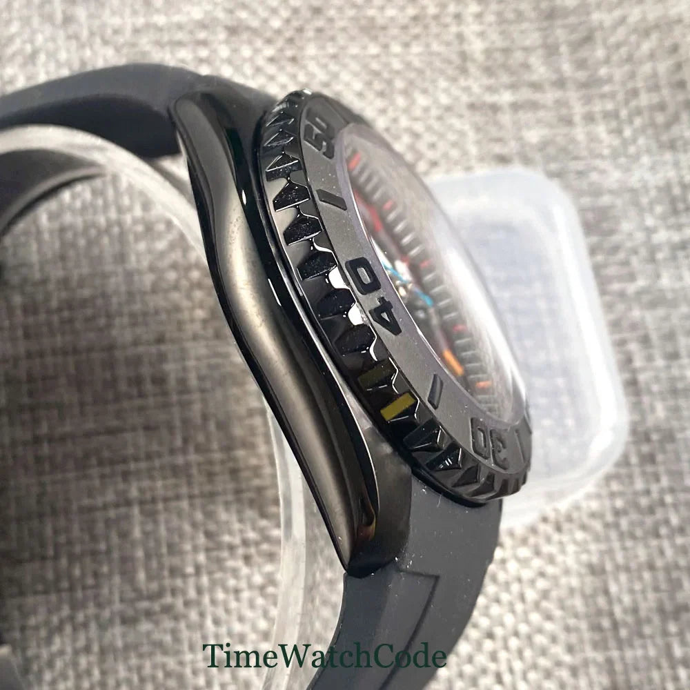 Tandorio 41mm 20ATM Diver Automatic Watch NH36 Sapphire Date TD269 PVD Yacht Watch