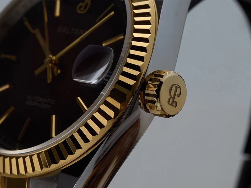 Baltany 36mm Dress Gold Watch S4084 Customizable DateJust  NH35 Automatic  Ar sapphire Swiss Lume Fluted case