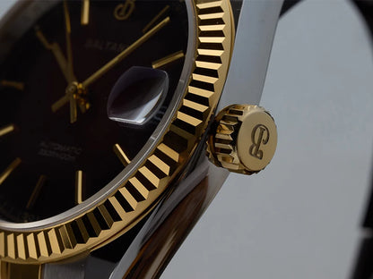 Baltany 36mm Dress Gold Watch S4084 Customizable DateJust  NH35 Automatic  Ar sapphire Swiss Lume Fluted case