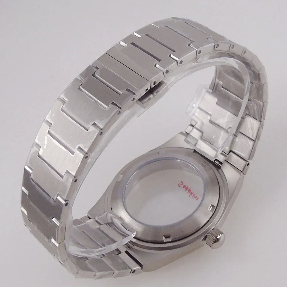40mm PRX Case Silver Fluted 100m Waterproof For Super Player Sapphire Glass Watch Case Fit NH34 NH35 NH36 NH38 Movement