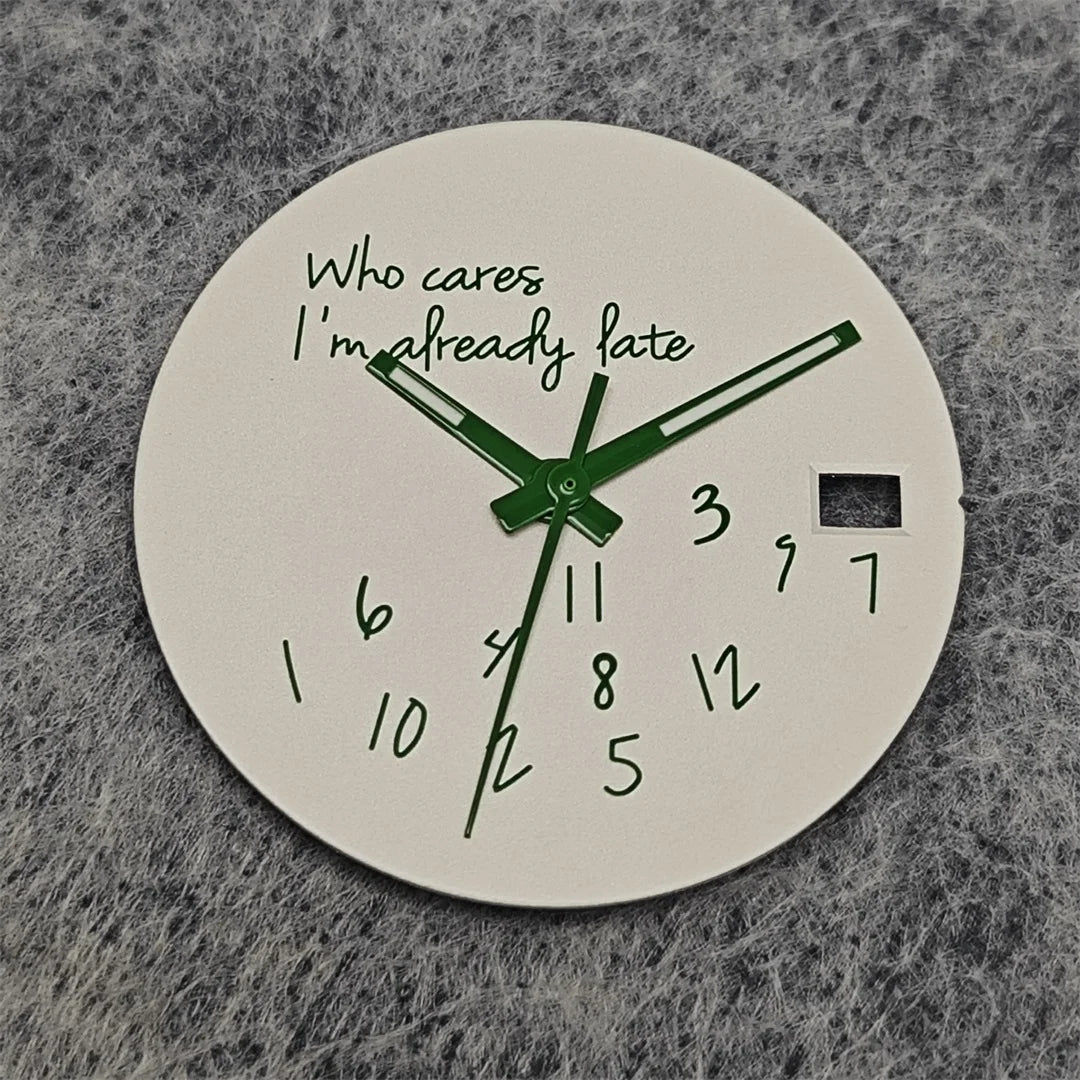 Modified Blue Log Hands + Watch Dial Set 28.5mm DIY Watch Faces Fits NH35/4R36 Movement Who Cares Lt's Already Late Accessories