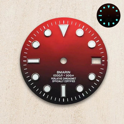 28.5mm S Logo Dial Blue Luminous Suitable For NH35/NH36/4R/7S Japanese Automatic Movement  Watch Modification Accessories